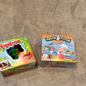 Hungry Hungry Hippos and Fryin Flyin Donuts Game Bundle